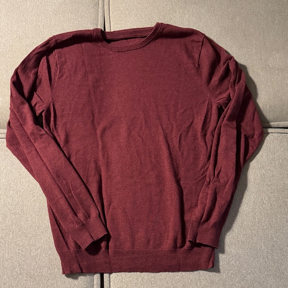 J. Crew Men's Burgundy Crewneck Sweater - Size LT